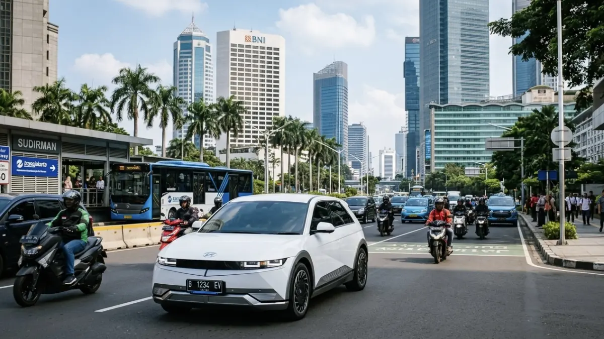 Ilustrasi mobil listrik