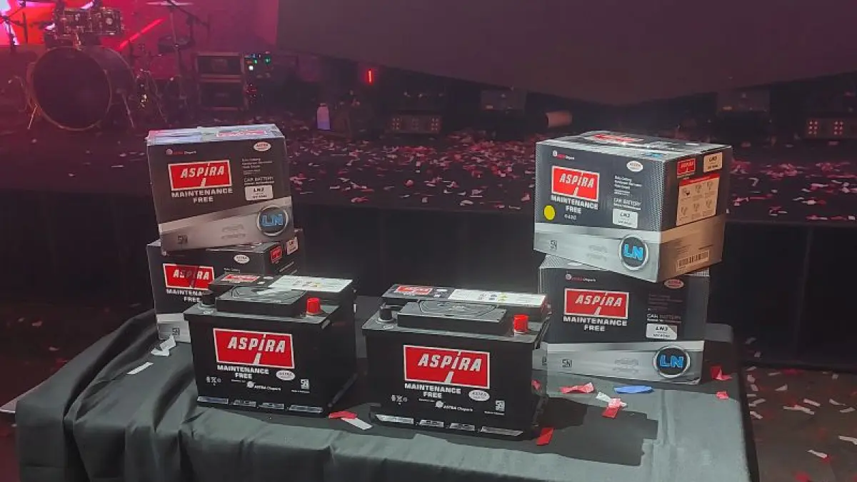 Astra Otoparts meluncurkan Aspira Battery LN2 dan LN3 di Jakarta, Sabtu (25/4). (ANTARA)