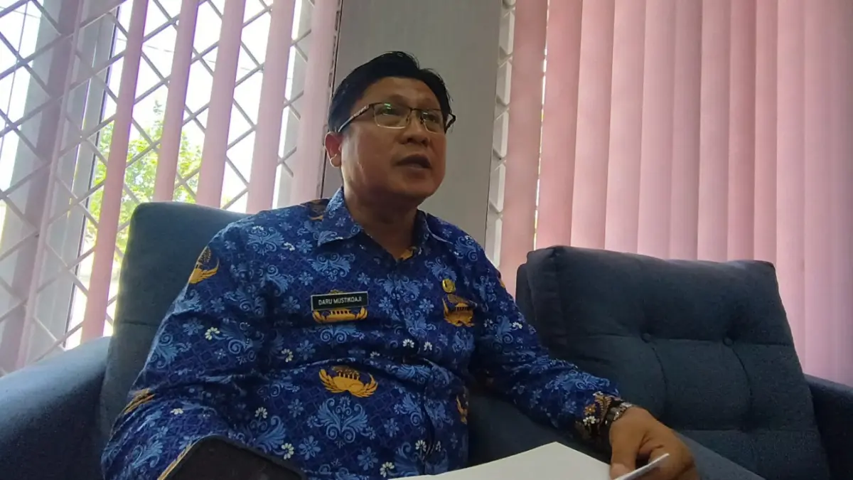 Kepala Dinkes Pacitan Daru Mustikoaji menjelaskan tentang perkembangan kasus leptospirosis.