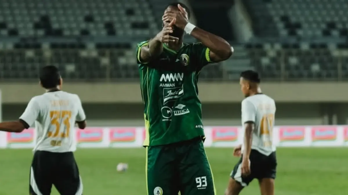 PEKAN KRUSIAL: Pemain PSS Sleman melakukan selebrasi usai membobol gawang lawannya. (IG @pssleman)
