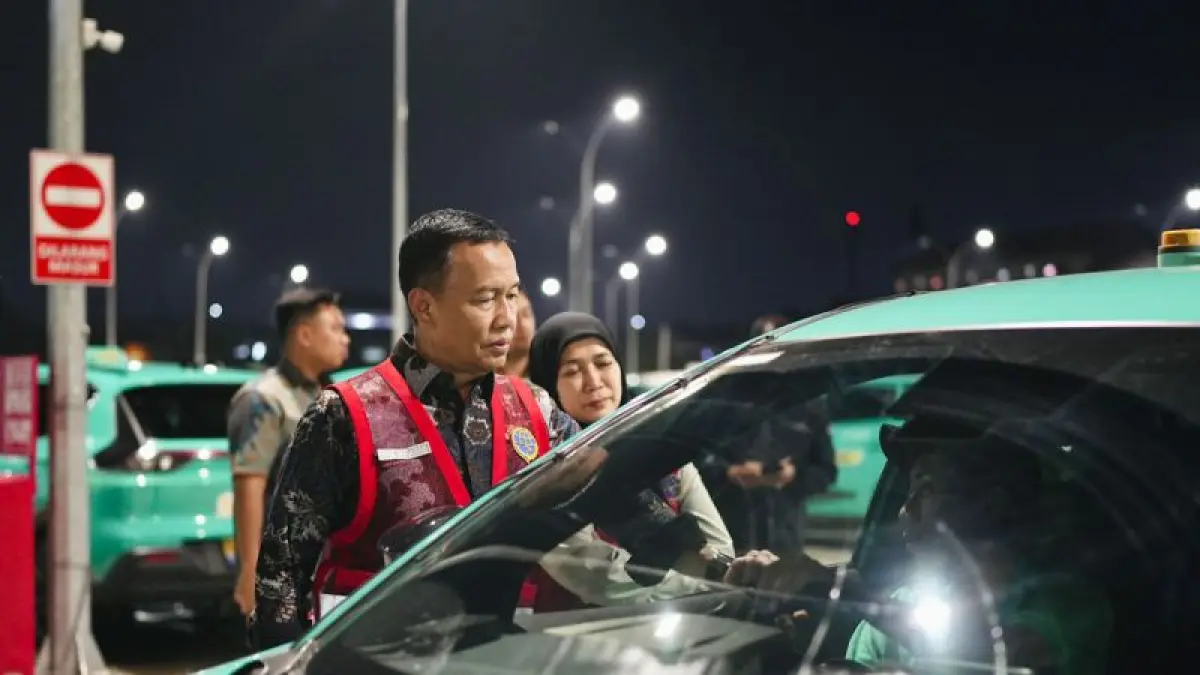 Kemenhub sidak pool taksi Green SM, Selasa (28/4) malam.