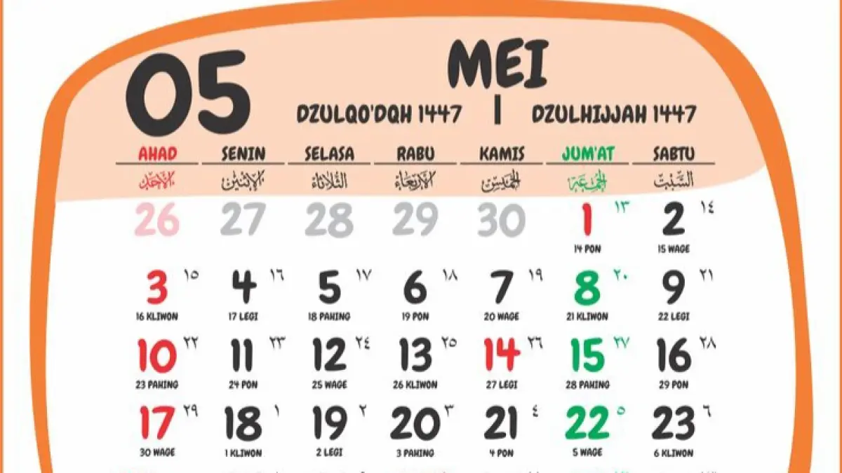 Kalender Mei 2026. (Pinterest)