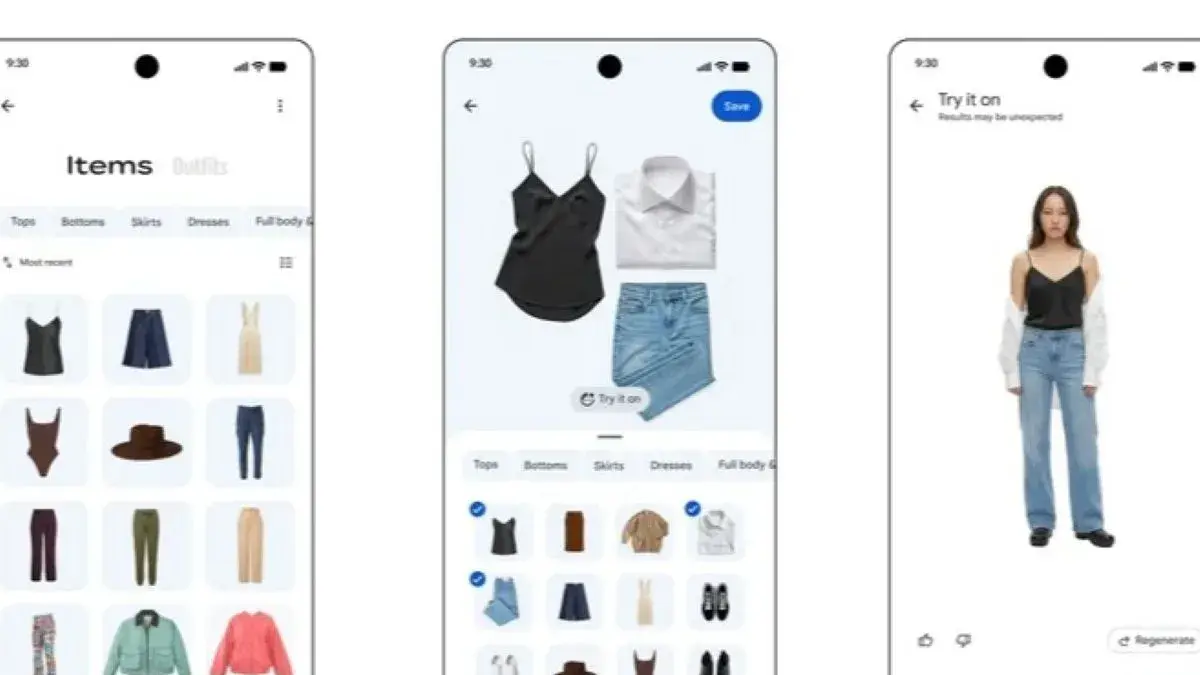 Fitur Wardrobe AI terbaru di Google Photos bisa membantu memilihkan outfit secara virtual. (GOOGLE)