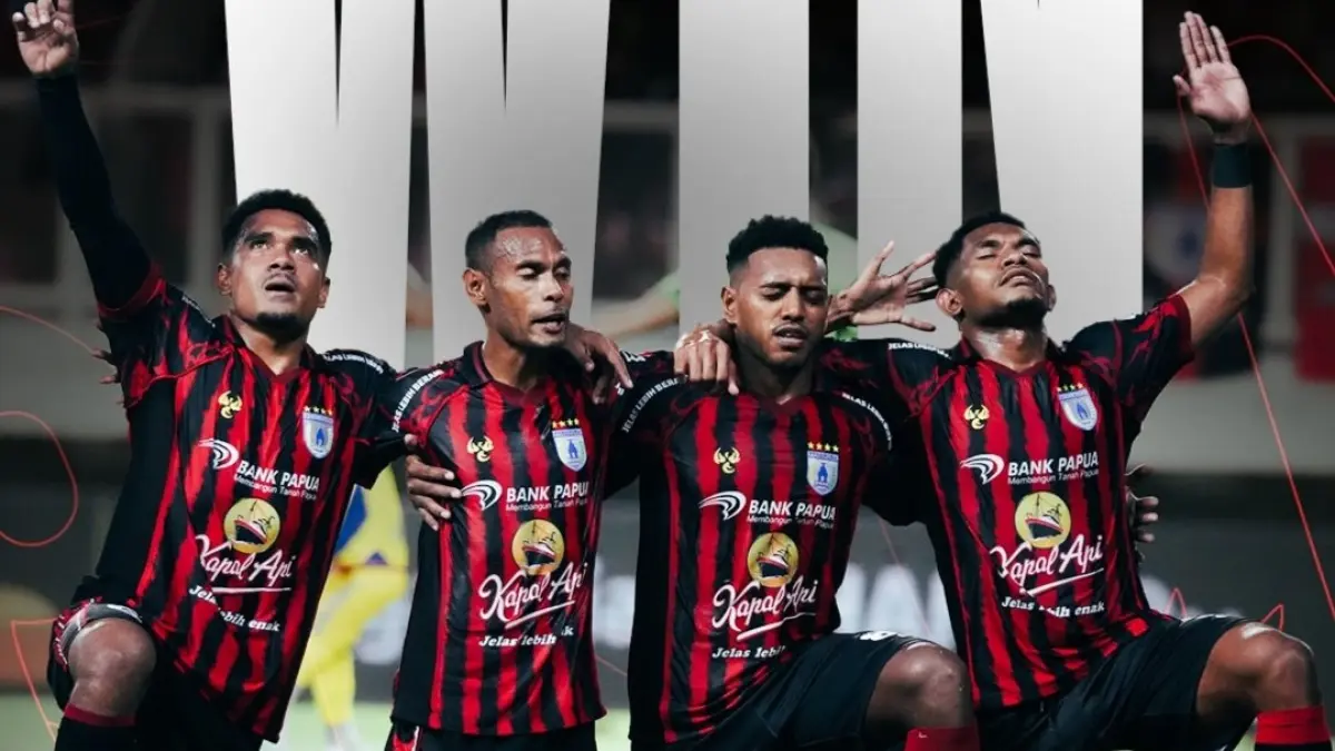 MENANG: Persipura Jayapura berhasil meraih kemenangan di pekan terakhir Pegadaian Championship menghadapai Persiku Kudus. (IG @persipurapapua1963)