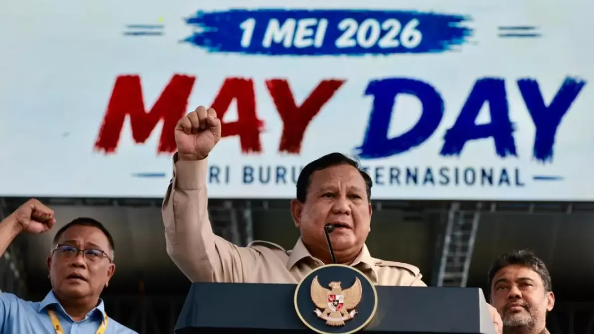 Potret Presiden RI saat Memperingati Hari Buruh 2026 (Victory News)