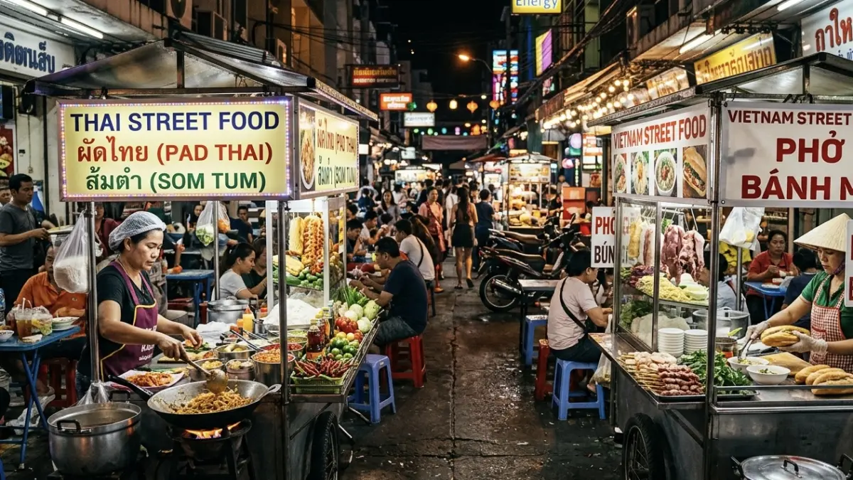 Thai street food dan vietnam street food