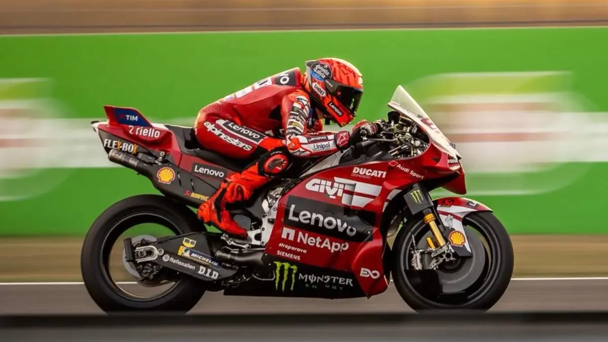 Aksi Marc Marquez dalam balapan MotoGP 2026. (TMC BLOG)