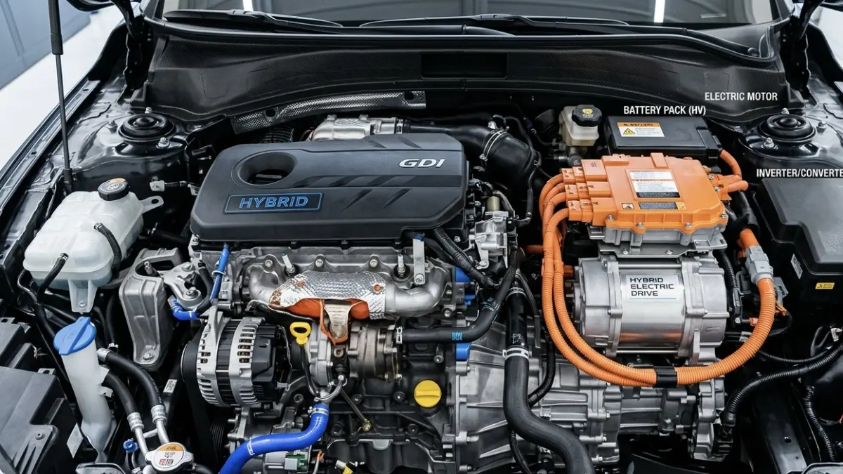 Ilustrasi mesin hybrid