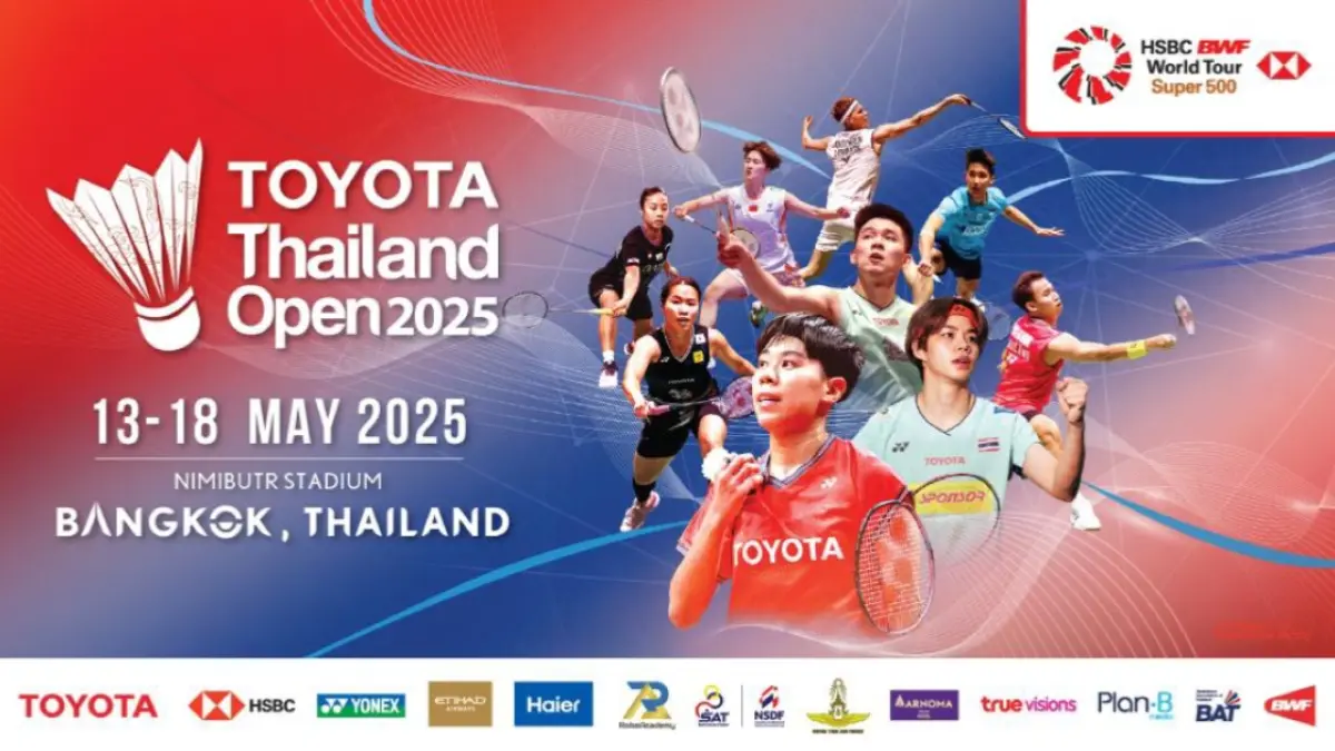 Thailand Open 2026 berlangsung 12-17 Mei 2026 di Nimibutr Stadium, Bangkok. 