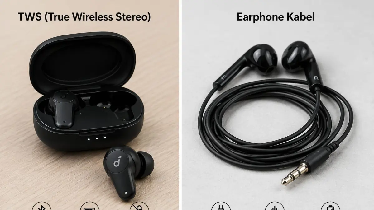TWS vs Earphone Kabel