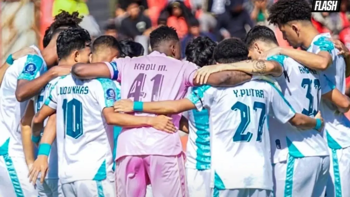 MOGOK MAIN: Para pemain PSBS Biak mengancam mogok bermain jika tunggakan gaji 4 bulan belum dibayar. (IG @pengamatsepakbola)