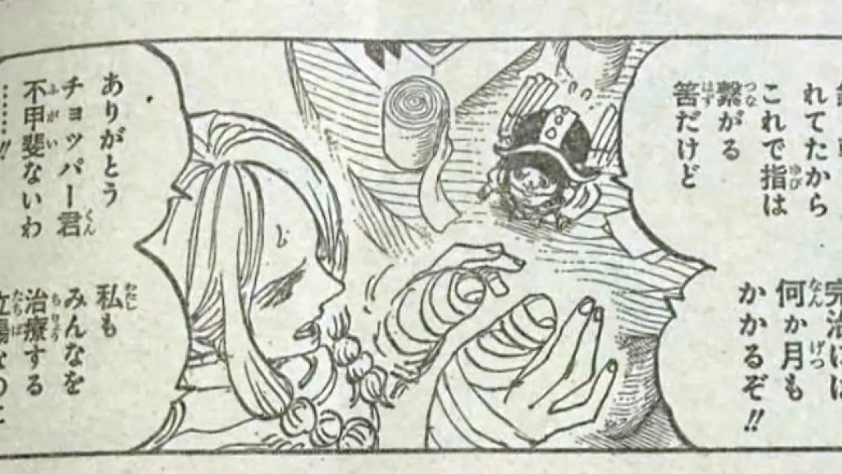 Chopper sambung jari Gerd di baca komik One Piece 1182 RAW. (Shueisha/Eiichiro Oda)