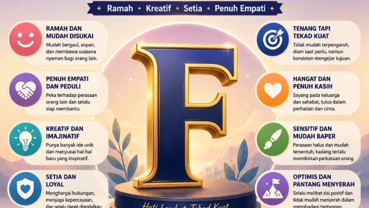 Ilustrasi ramalan karakter nama berawalan huruf F.