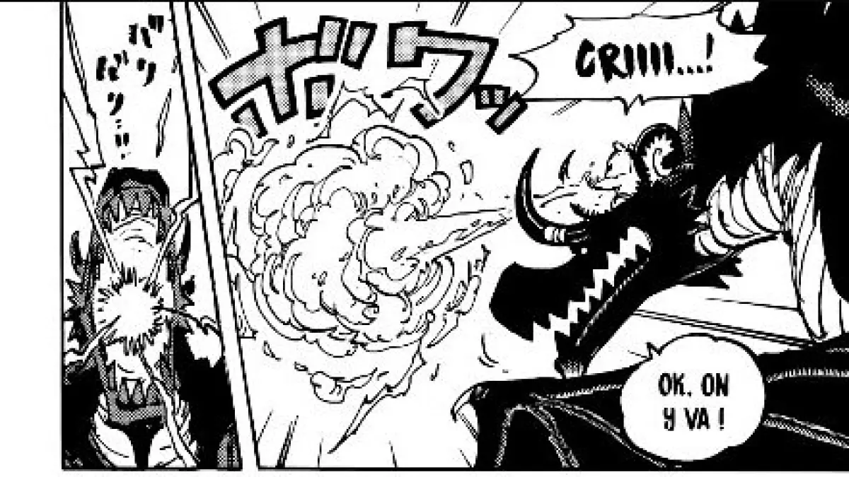 Ragnir wujud tupai menyerang Imu dengan tembakan es di baca komik One Piece 1182 RAW. (Shueisha/Eiichiro Oda)