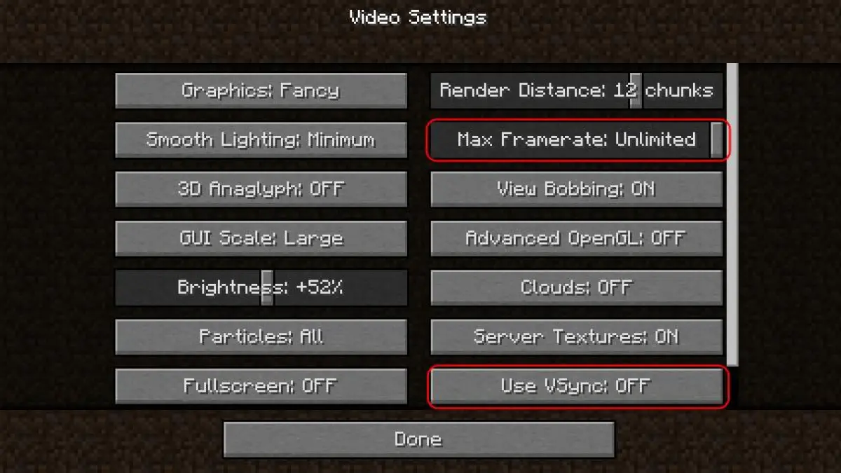 setting minecraft