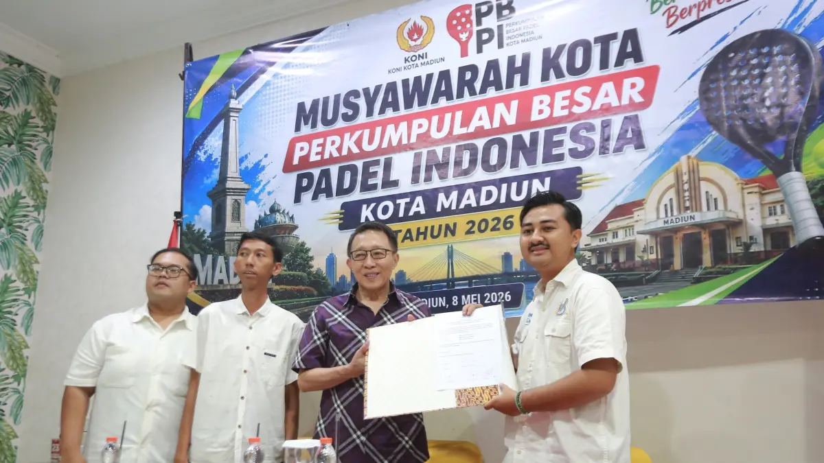 PBPI Kota Madiun resmi terbentuk dan mulai menyiapkan program pembinaan atlet muda melalui Padel Go to School. BAGAS BIMANTARA/JAWA POS RADAR MADIUN
