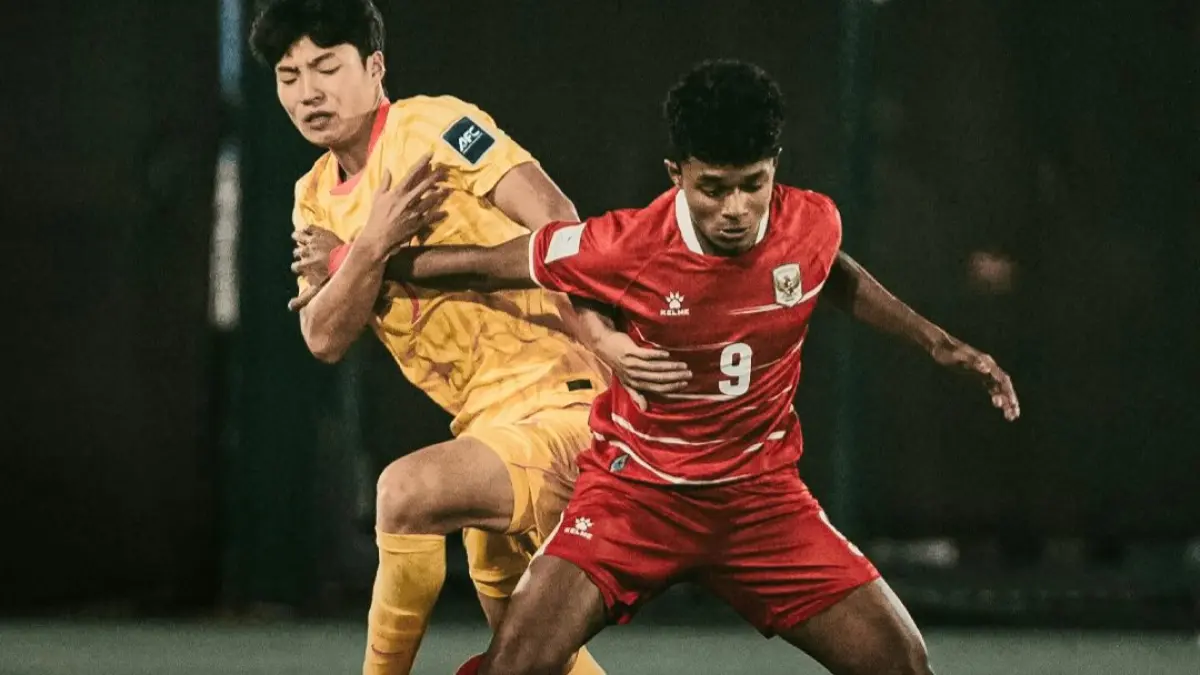 Indonesia saat lawan China di laga pertama. (PSSI)