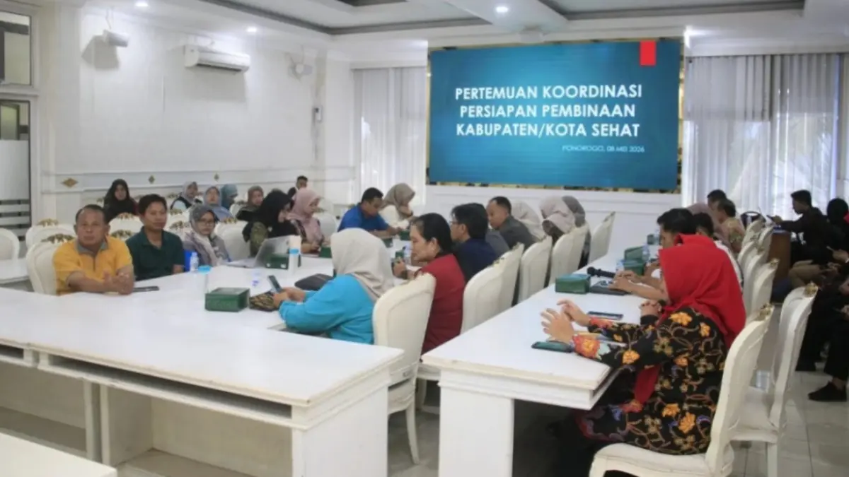 Pemkab Ponorogo mulai mematangkan persiapan meraih predikat Swasti Saba Wistara pada ajang Kabupaten/Kota Sehat 2027. FOTO: DISKOMINFO PONOROGO