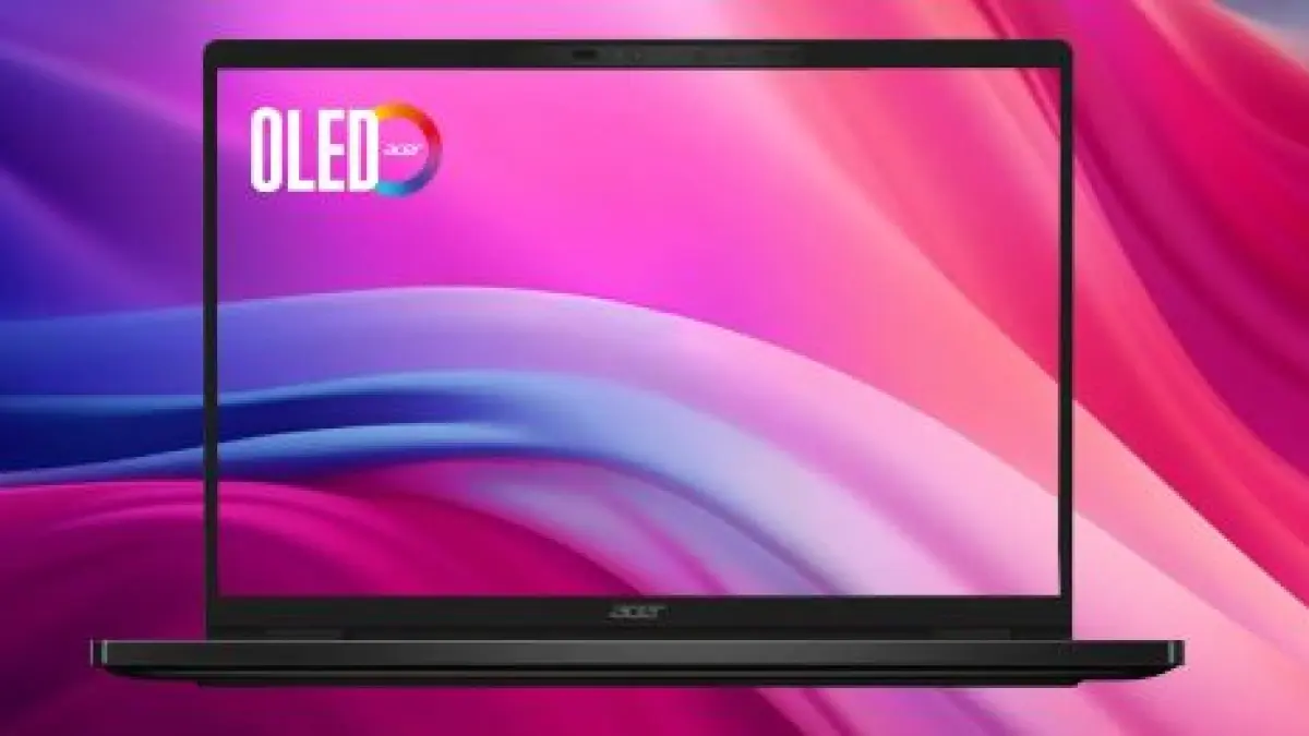 Ilustrasi laptop OLED. 