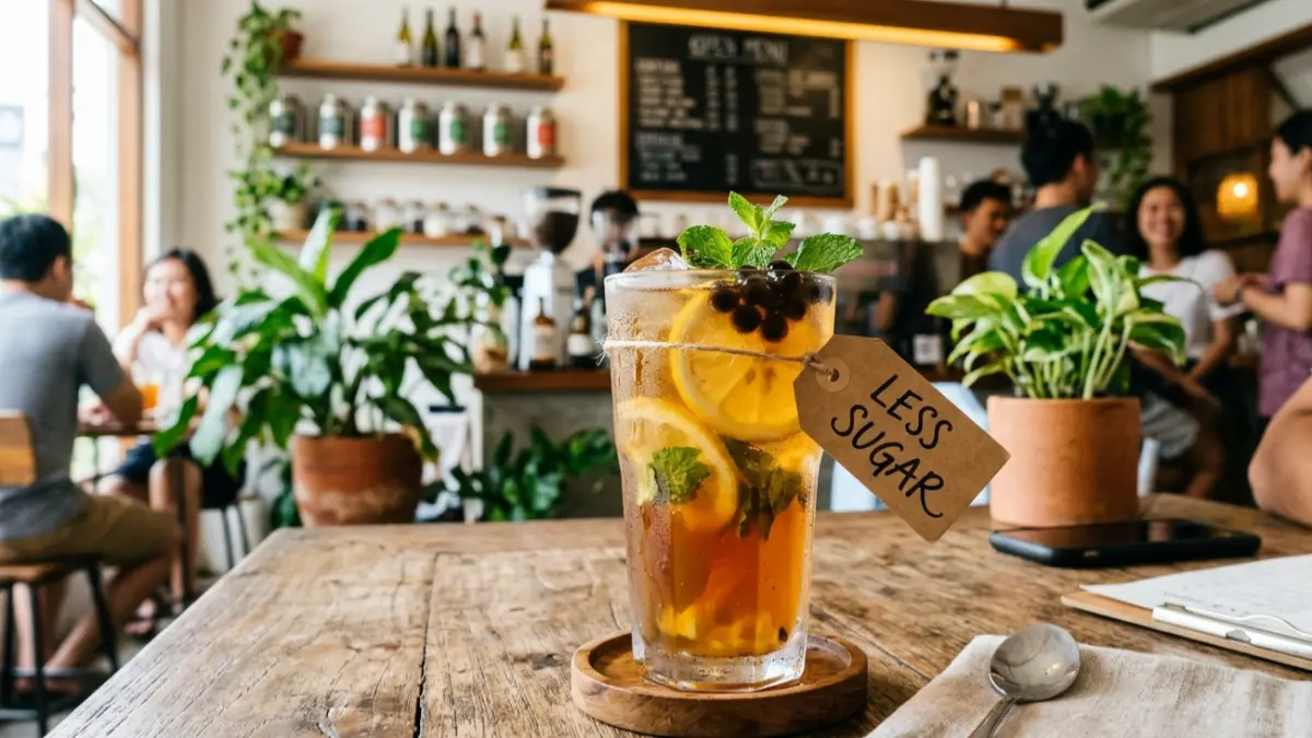 Ilustrasi minuman less sugar
