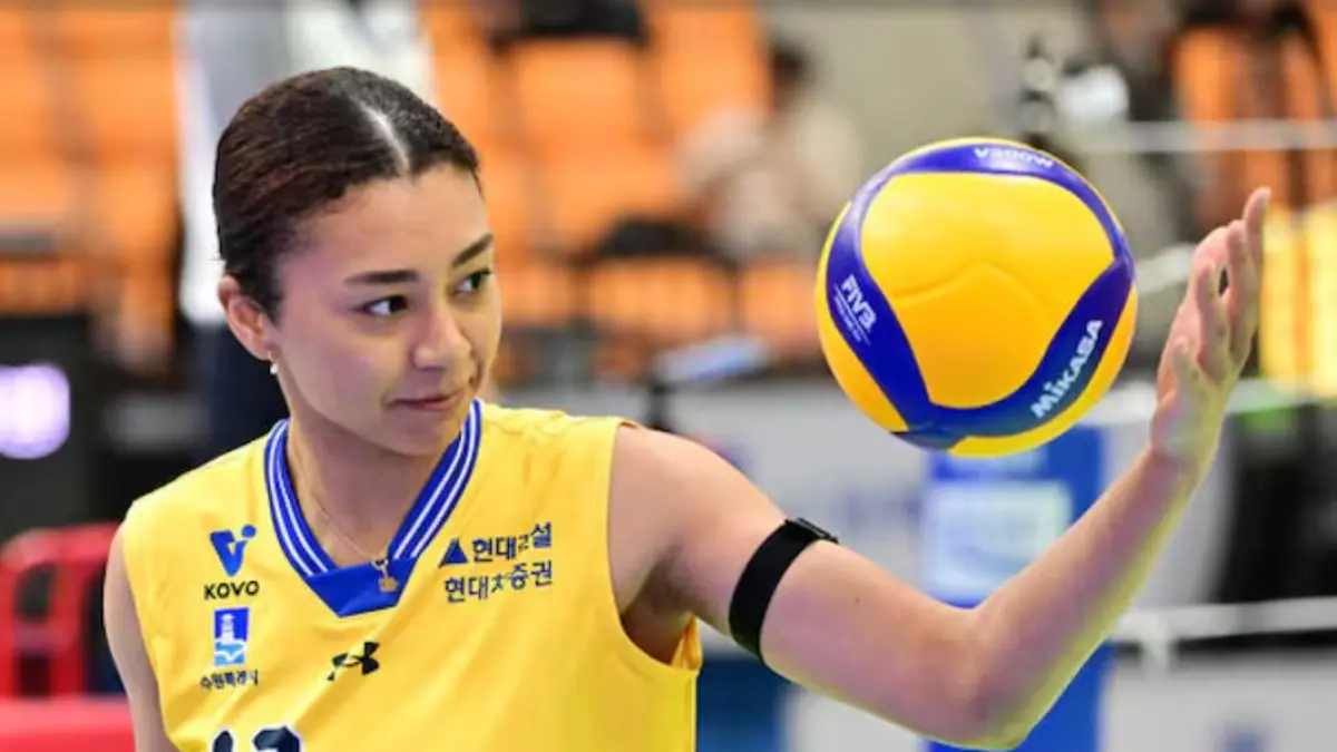 Jahstice Yauchi saat masih berseragam Hyundai Hillstate. Pemain asal Jepang itu gabung dengan Pink Spiders. Adapun di musim 2026/2027, Hyundai Hillstate ganti mendatangkan Megawati Hangestri. (OSEN)