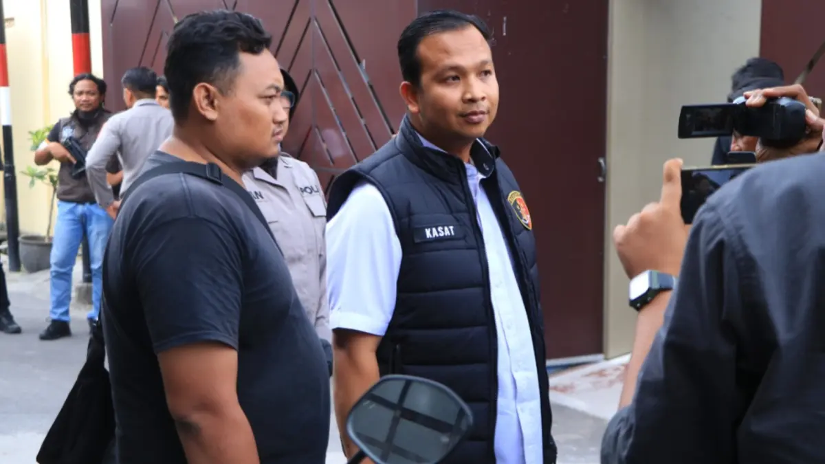 KASUS TERUNGKAP: Polisi menahan tujuh pelaku pengeroyokan terhadap dua anak di Desa Sidorejo, Kecamatan Geneng, Ngawi.