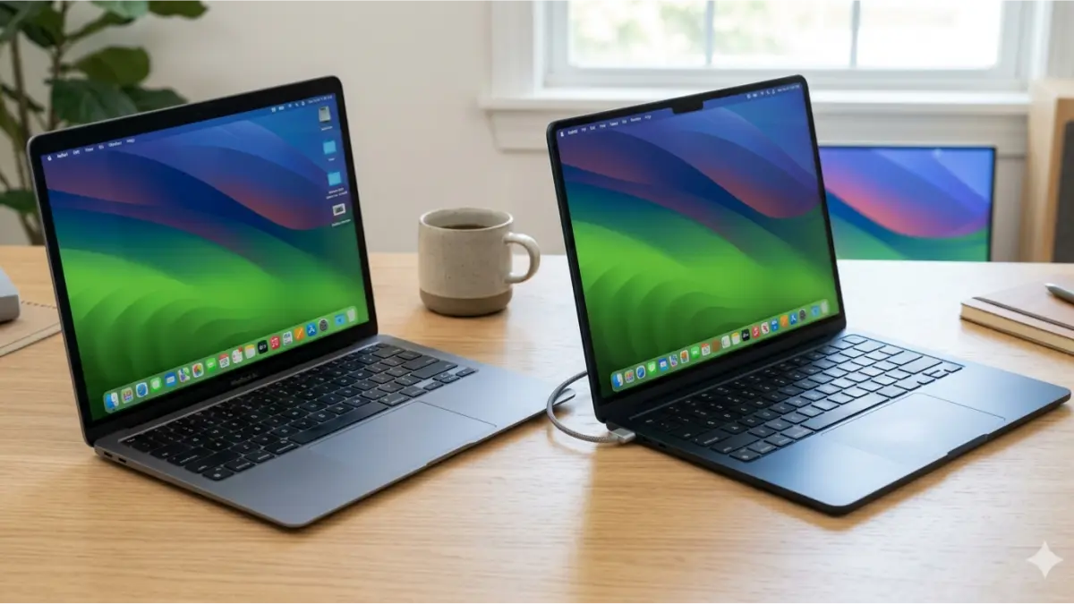 ilustrasi macbook air m1 dan macbook air m3