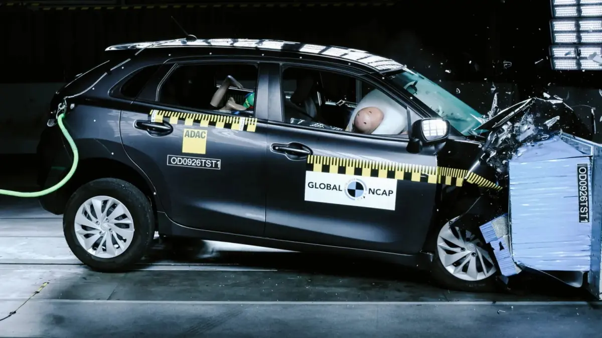 Hasil uji tabrak Toyota Starlet rebadge dari Suzuki Baleno mendapat nol bintang dari Global NCAP. (CAR NEWS)