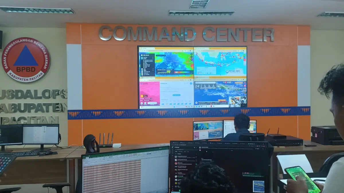 BPBD Pacitan meningkatkan kesiapsiagaan bencana setelah ratusan gempa bumi tercatat terjadi selama Mei 2026. NUR CAHYONO/JAWA POS RADAR PACITAN