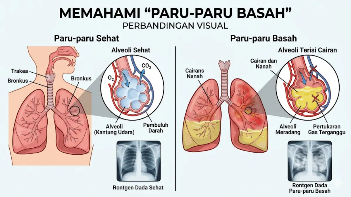 ilustrasi paru paru basah