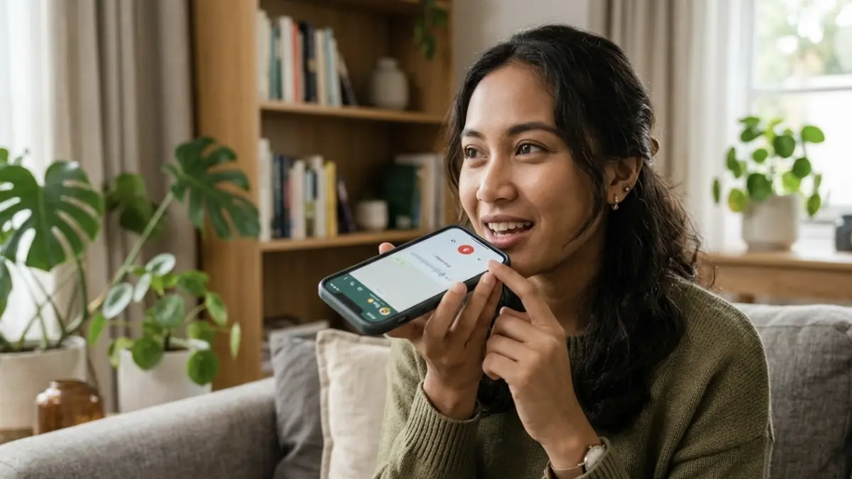 Ilustrasi sedang voice note