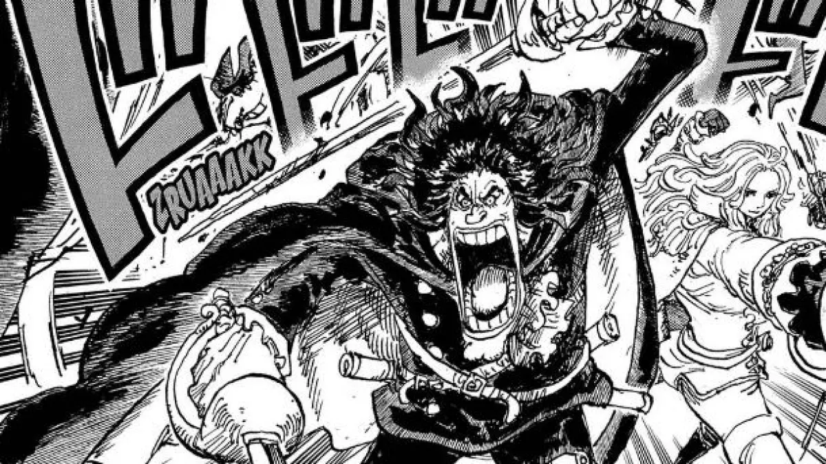 Ilustrasi Raja Luven melawan Pemerintah Dunia di baca komik One Piece 1185. (Shueisha/Eiichiro Oda)