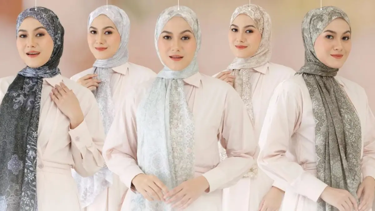 Ilustrasi rekomendasi pashmina motif.