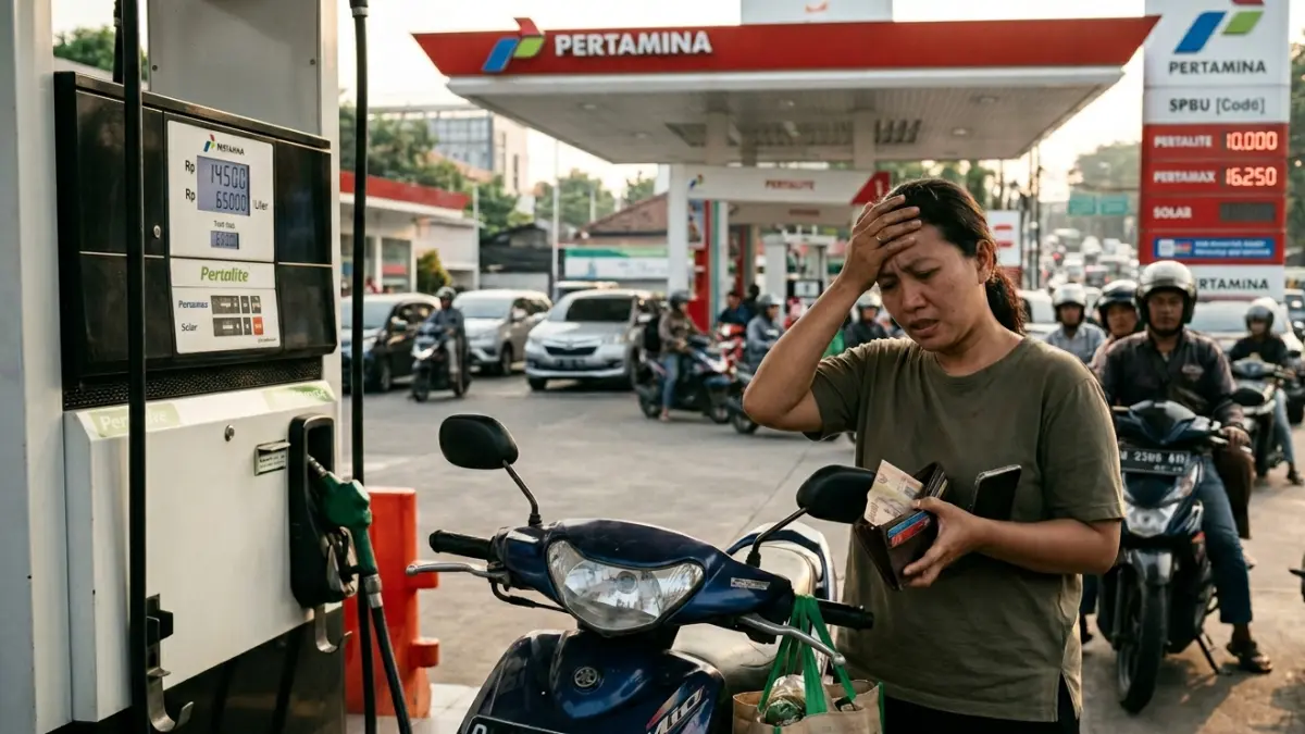 Ilustrasi harga BBM naik membuat konsumen pusing.