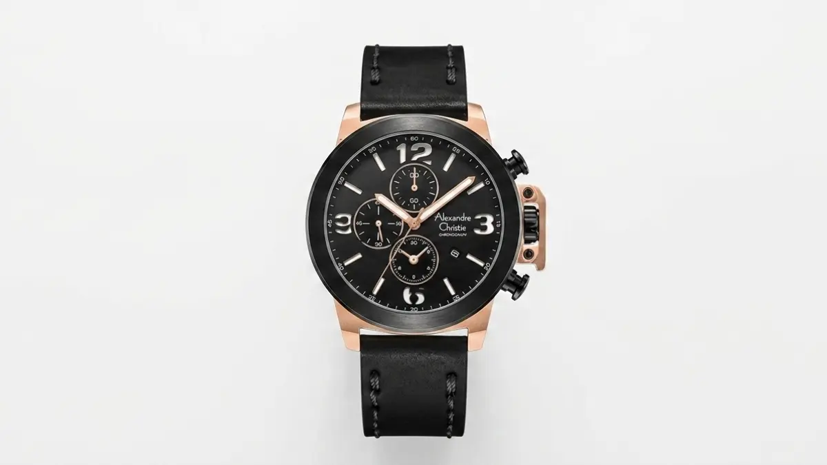Alexandre Christie Primo Chrono Black-Rose Gold