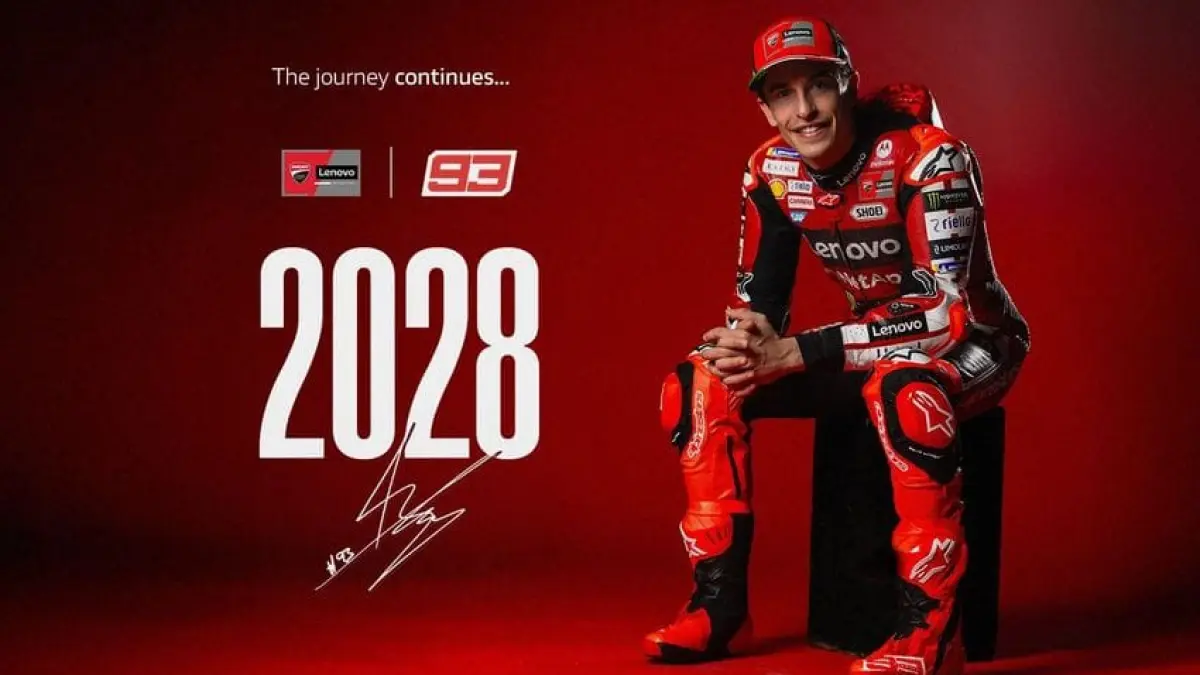 Marc Marquez perpanjang kontrak dengan Ducati Lenovo Team hingga 2028. (motogp.com)
