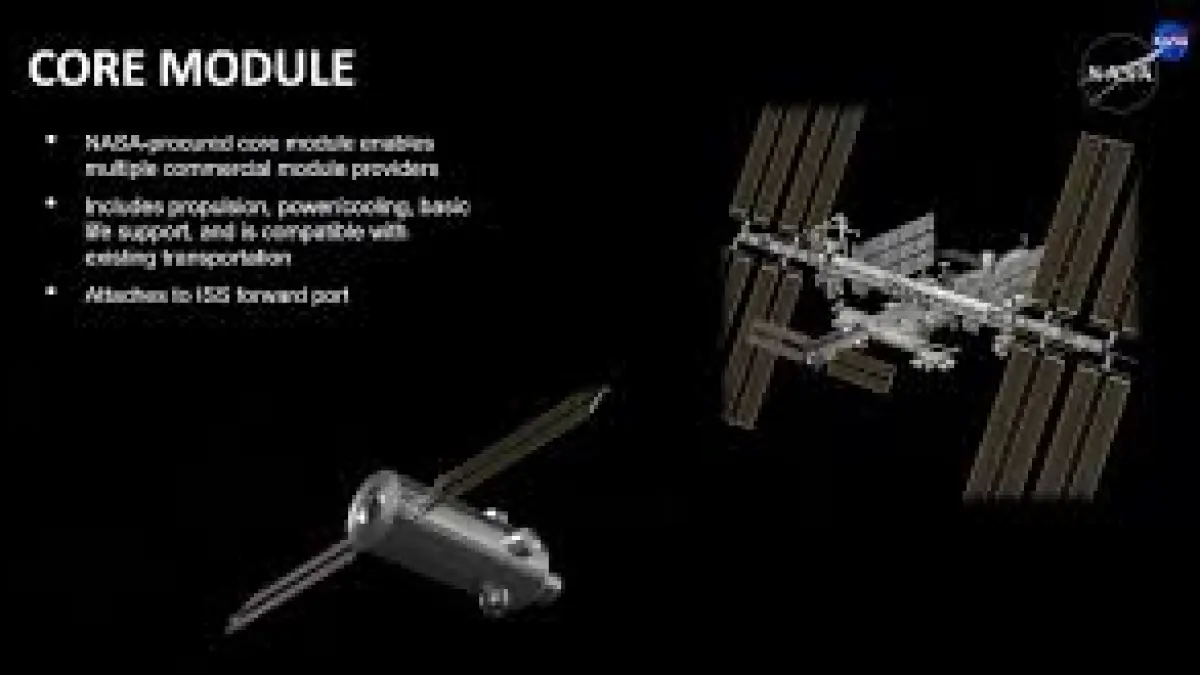 Sebuah konsep yang diusulkan oleh NASA pada 24 Maret mengusulkan agar badan antariksa tersebut memperoleh sebuah modul yang dipasang pada ISS dan dapat berfungsi sebagai inti dari stasiun antariksa komersial. (NASA)