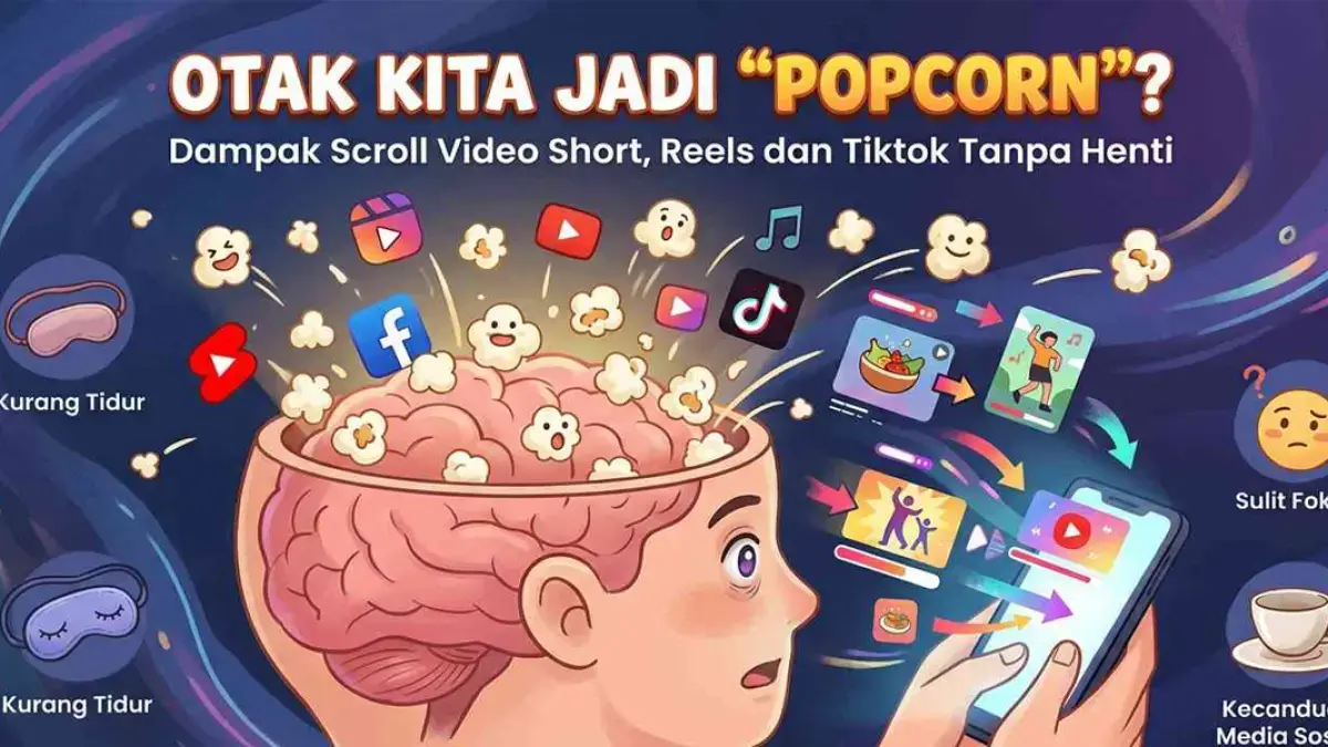 Efek Scroll Tanpa Henti di TikTok terhadap Konsentrasi Otak. (Radar Mojokerto)