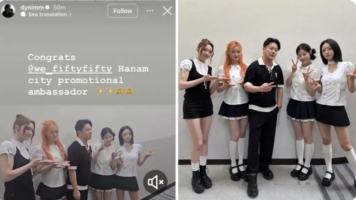 Video dan foto yang di unggah oleh David Yong di Instagram saat berfoto bersama FIFTY FIFTY