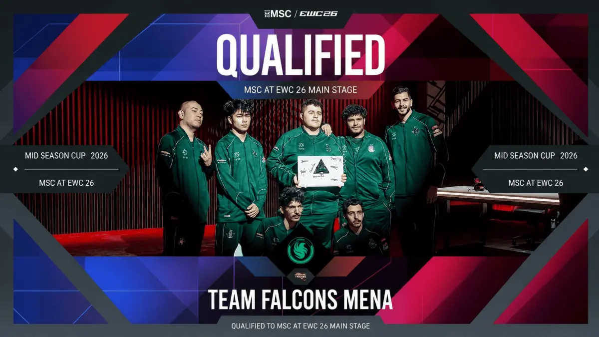 Team Falcon MENA Barhasil Mendapatkan Tiket WildCard dan Lolos ke Main Stage MSC EWC 2026 (x.com/mplidofficial)