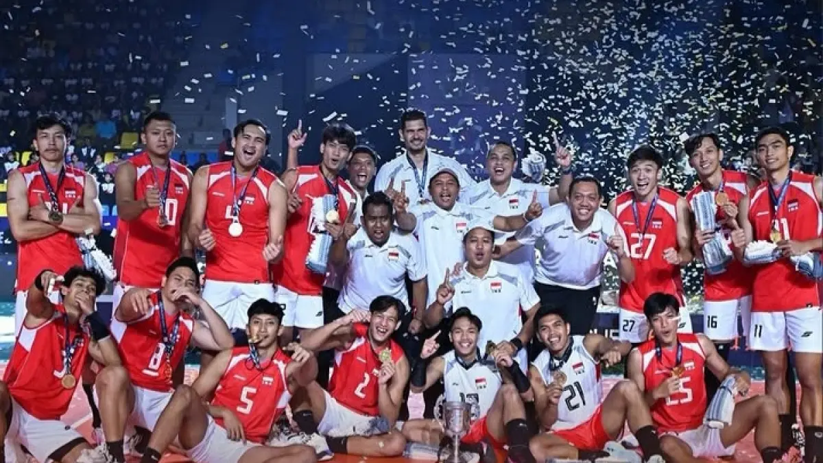 Timnas Indonesia saat kampiun AVC Cup 2026.
