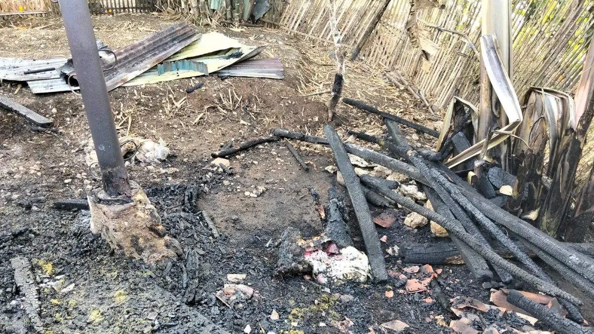 Petugas berjibaku memadamkan kebakaran yang menghanguskan rumah dan kandang ternak milik warga di Desa/Kecamatan Punung, Kabupaten Pacitan. FOTO: ISTIMEWA