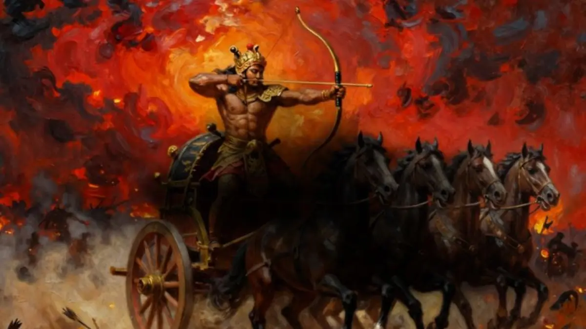 Ilustrasi kereta kencana Garuda Yeksa dalam cerita wayang. (RADAR MADIUN)