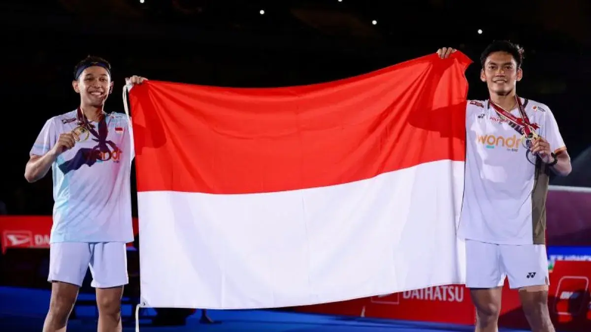 Ganda putra Indonesia Fajar Alfian/Muhammad Shohibul Fikri menjuarai Japan Open 2026. (PBSI)