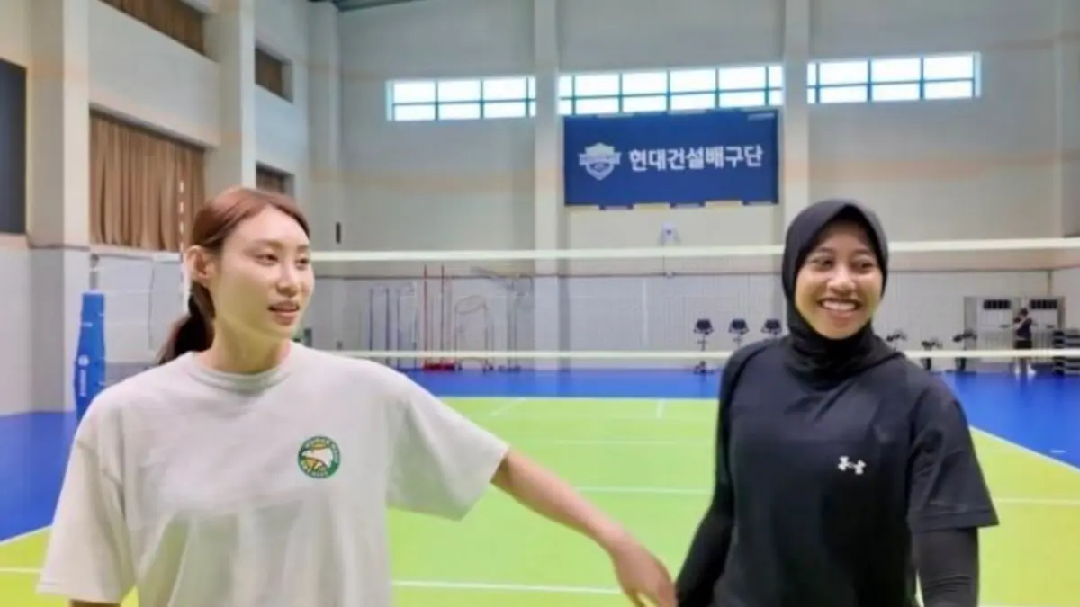 Megawati Hangestri dan Bae Yu-na menjadi rekan duet di Hyundai Hillstate pada Liga Voli Korea (V-League) 2026/2027. (NAVER)