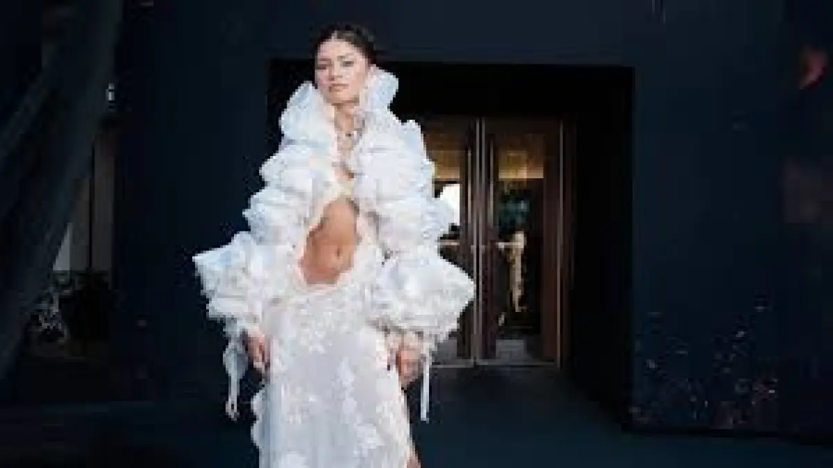 Zendaya attends the Paris premiere of “The Odyssey” in custom Louis Vuitton. The actor portrays the Greek goddess Athena in the Christopher Nolan film. (Yahoo)