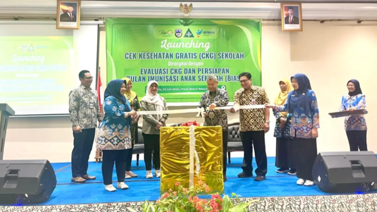LAYANAN KESEHATAN: Dinas Kesehatan Pacitan meluncurkan Program Cek Kesehatan Gratis (CKG) di sekolah sekaligus mematangkan persiapan Bulan Imunisasi Anak Sekolah (BIAS).