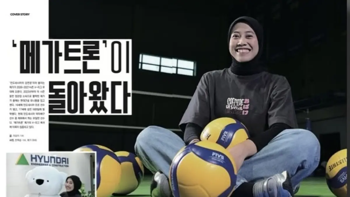Megawati Hangestri jadi cover Majalah The Volleyball Korea.