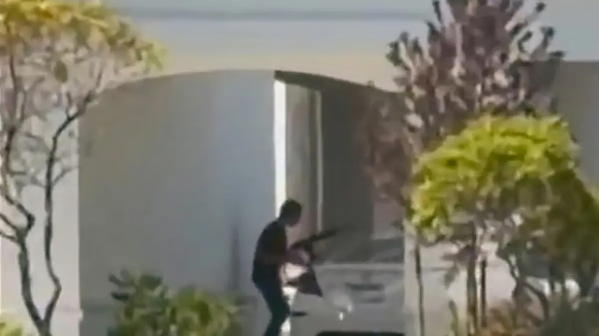 An image from a video captured by a witness at the scene of the shooting an In-N-Out Burger restaurant in Twin Falls, Idaho. (The Guardian)