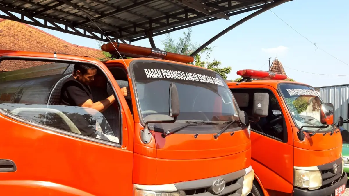 SIAGA KEKERINGAN: BPBD Ngawi menyiapkan tiga armada truk tangki untuk mendistribusikan air bersih ke wilayah terdampak kekeringan.